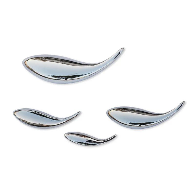 13cm 18cm ABS Electroplated Fish Wall Decoration - Silver Chrome Hanging Art for Living Room DIY Craft