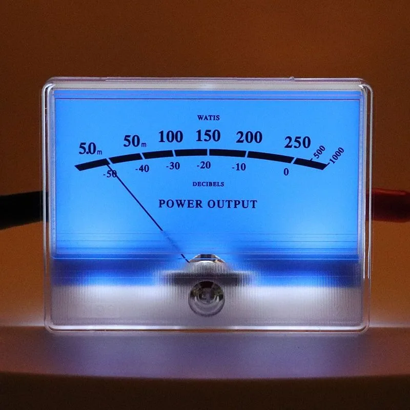 High Precision Classic Lake Blue VU Strap Backlight Bile Power Amplifier Level Audio Power Meter