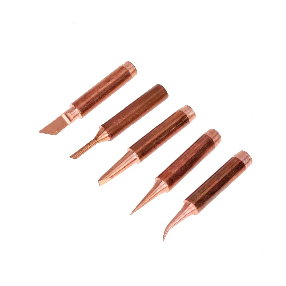 5Pcs 900M-T Pure Copper Soldering Iron Tip Lead-free Solder Tips Welding Head BGA Soldering Tools Branding Iron Soldering Tools