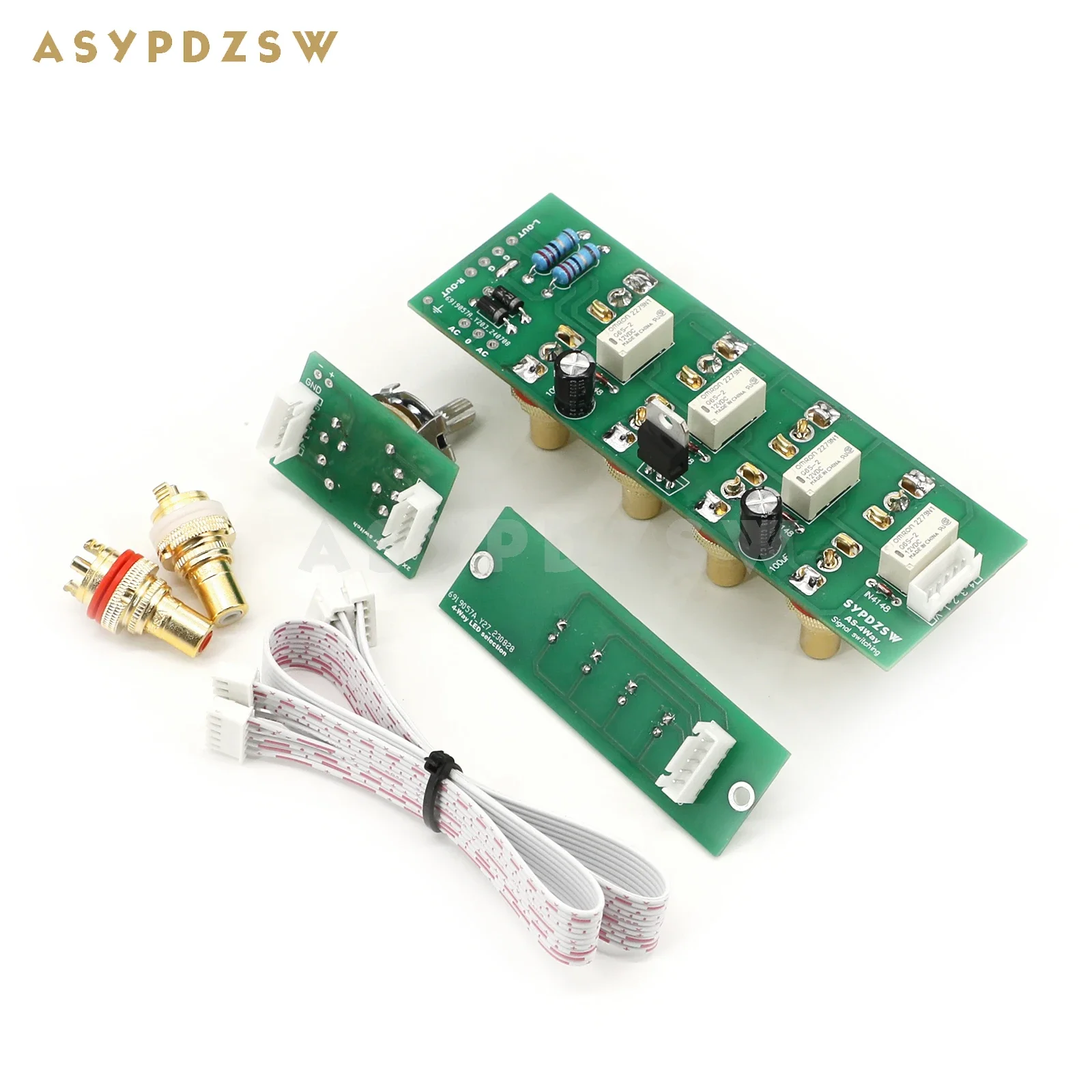 AS-4Way General type RCA Preamplifier Audio signal input Manual switch DIY Kit/Finished board