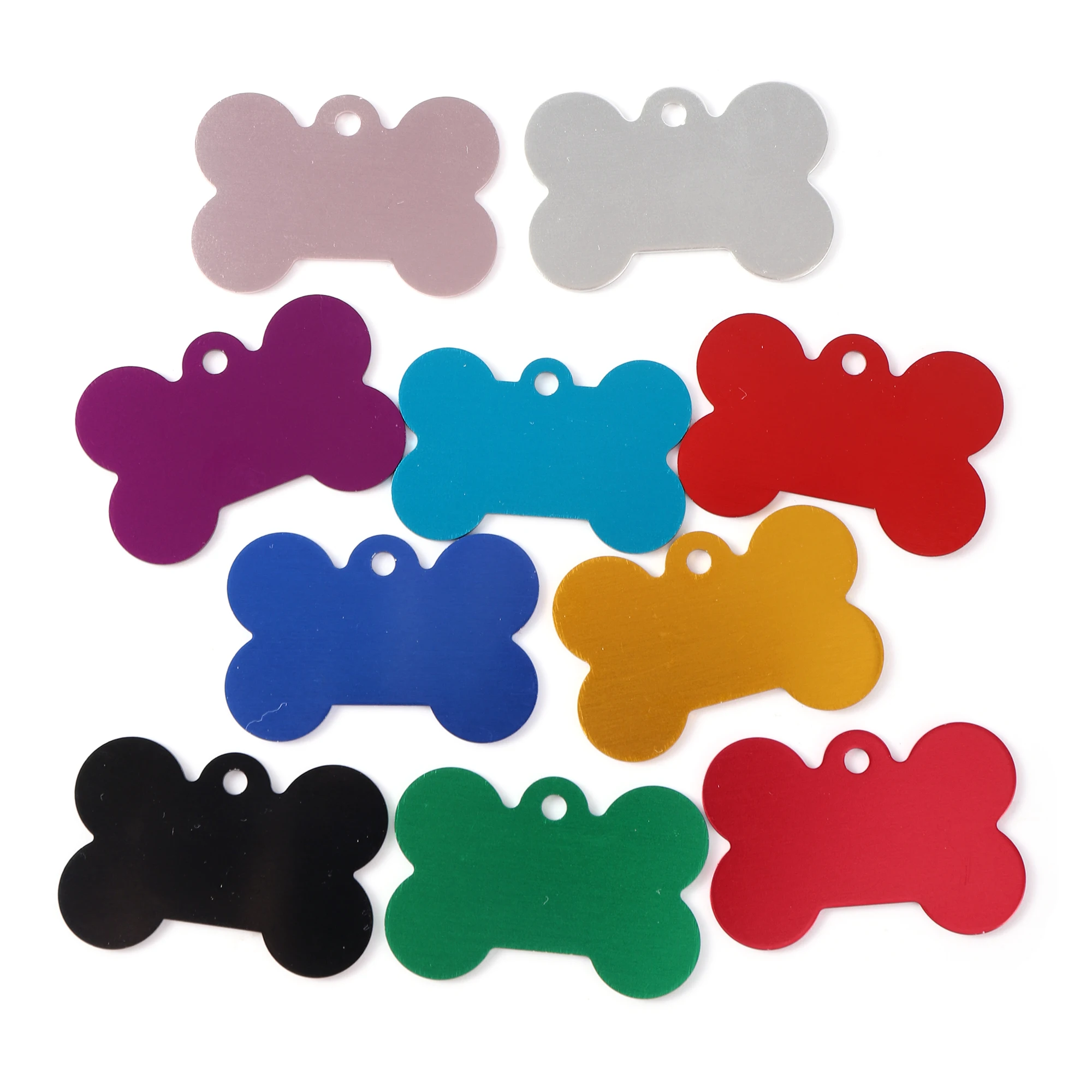 Bone Dog ID Tag Grawerowanie Pet Dog ID Tags Obroże Bone Name Number Tags Dostosowane anodowanie aluminium Puppy Tag 10 szt.
