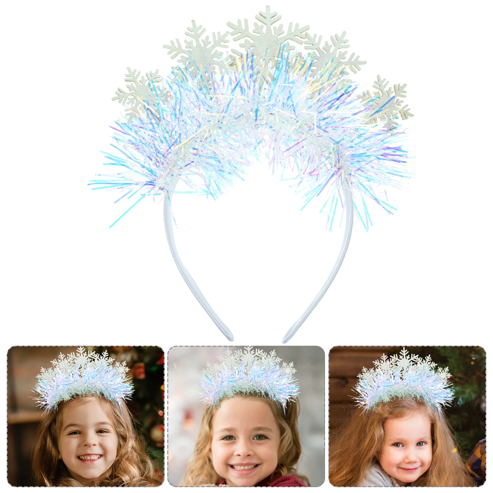 

Snowflake Headband Hair Accessories for Girls Holiday Hairbands Ear Hoops Plastic Miss