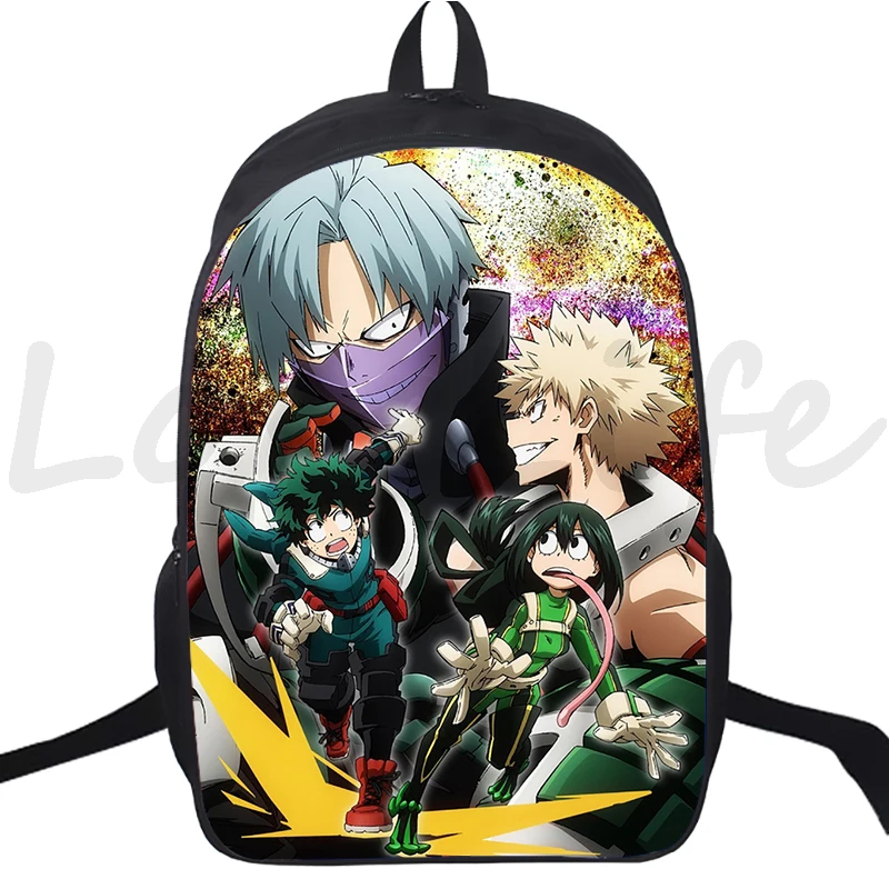 Estudante meu herói academia mochila dupla camada anime adolescentes menino menina grande capacidade daypack bolsa para portátil mochlia