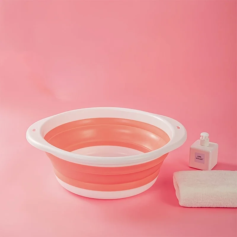 Picture 5: 1PC Small Mini Thickened Foldable Basin, Household Foldable Round Face Washing and Vegetable Washing Basin