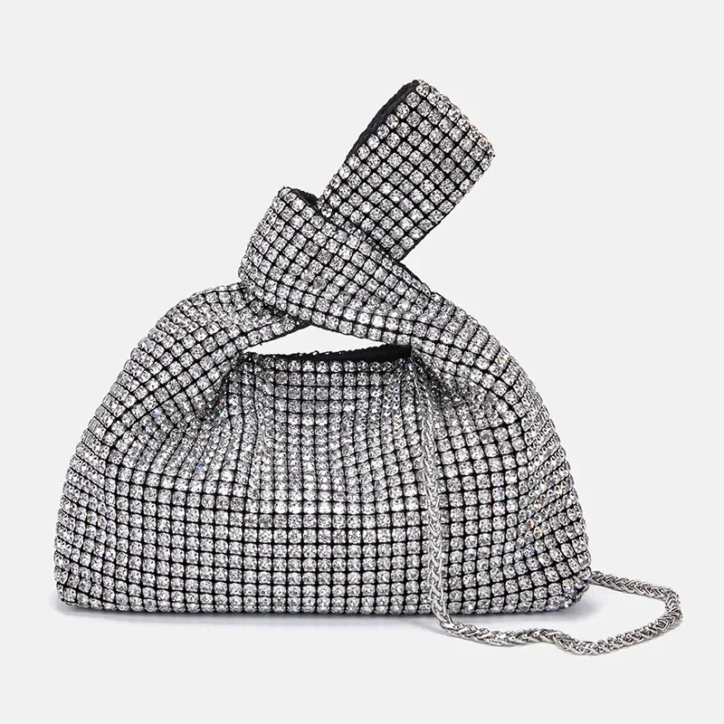 

Сумочка с блестящими бриллиантами, блестящие вечерние сумки со стразами, женские классические светские сумки-ведра с завязками, сумки на запястье с крестом De Soirée