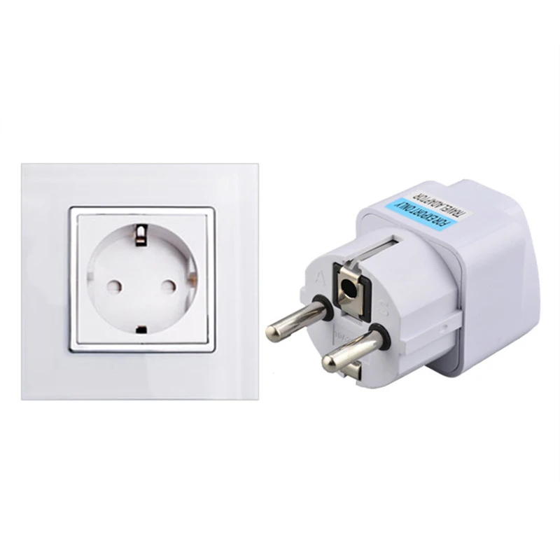 10A 800W Universal EU GER Plug Adapter European Germany Chinese Power Socket Conversion Converter Travel White Plug