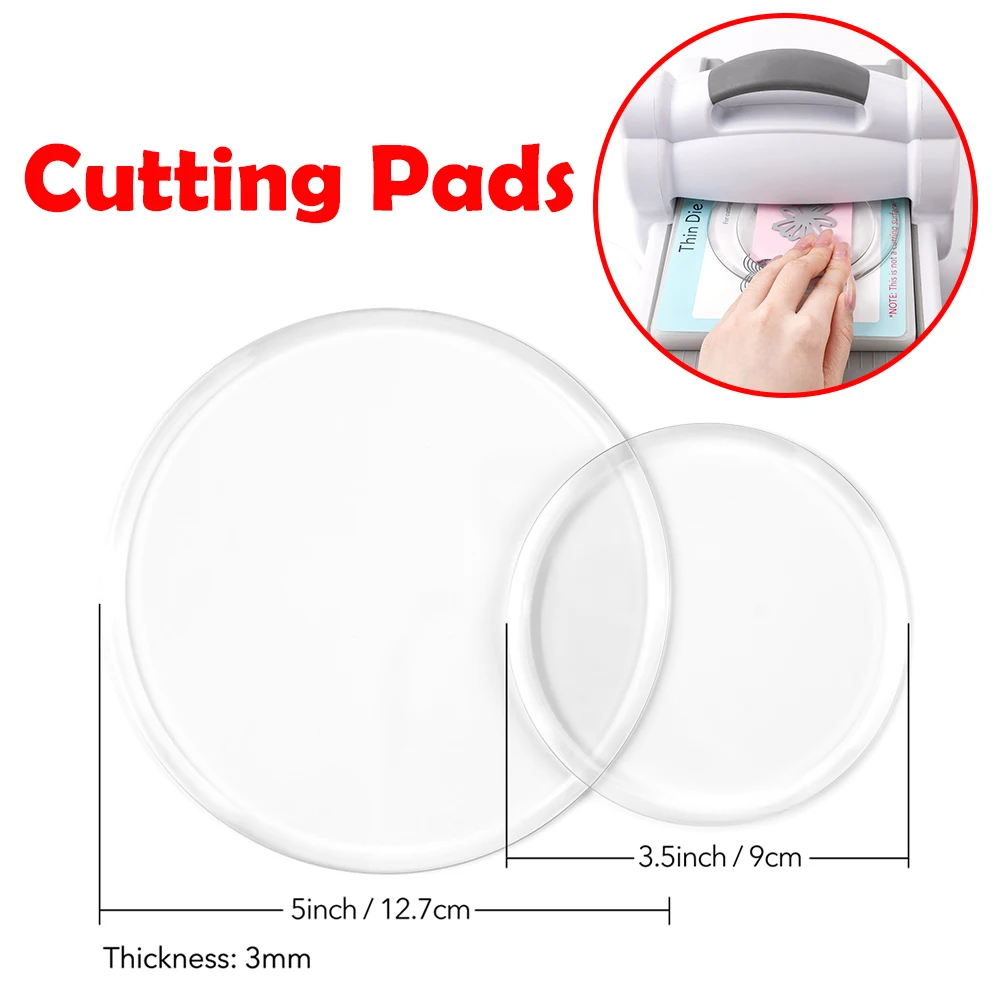

5"/3.5" Warp-Resistant Circular Cutting Pads Transparent Polycarbonate Standard Cutting Pads for Diy Scrapbooking Paper Card