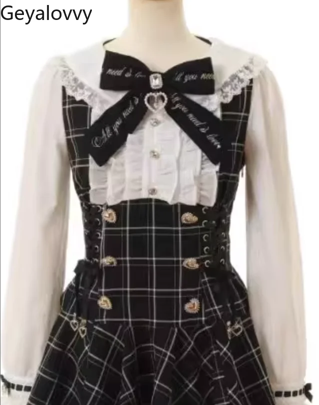 

Mine Japanese Lolita Sweet Slimming Bow Embroidered Doll Collar Short Dress and Base Shorts Two Piece Sets Womens Outifits