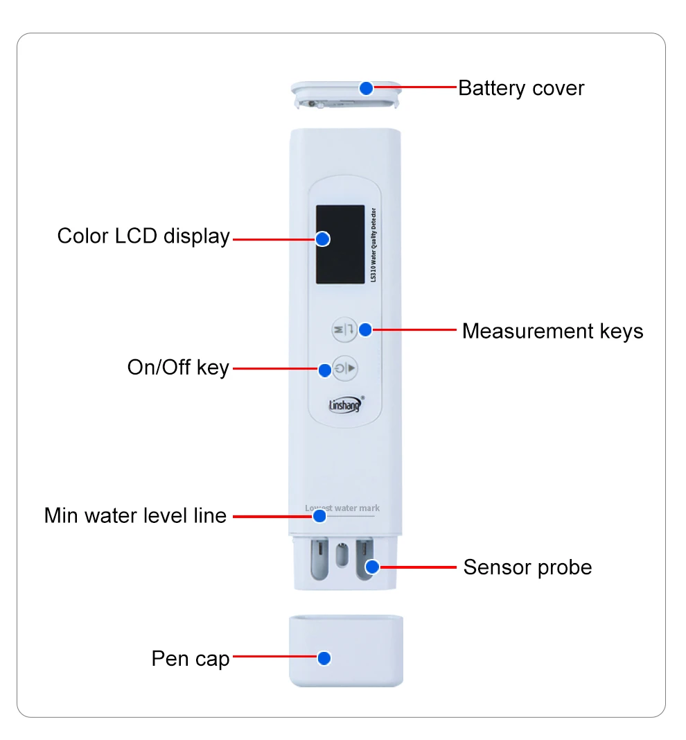 water purifier drinking purified water testing 6 in 1 Multi-Parameter Water Quality Tester TDS/COD conductivity meter LS310