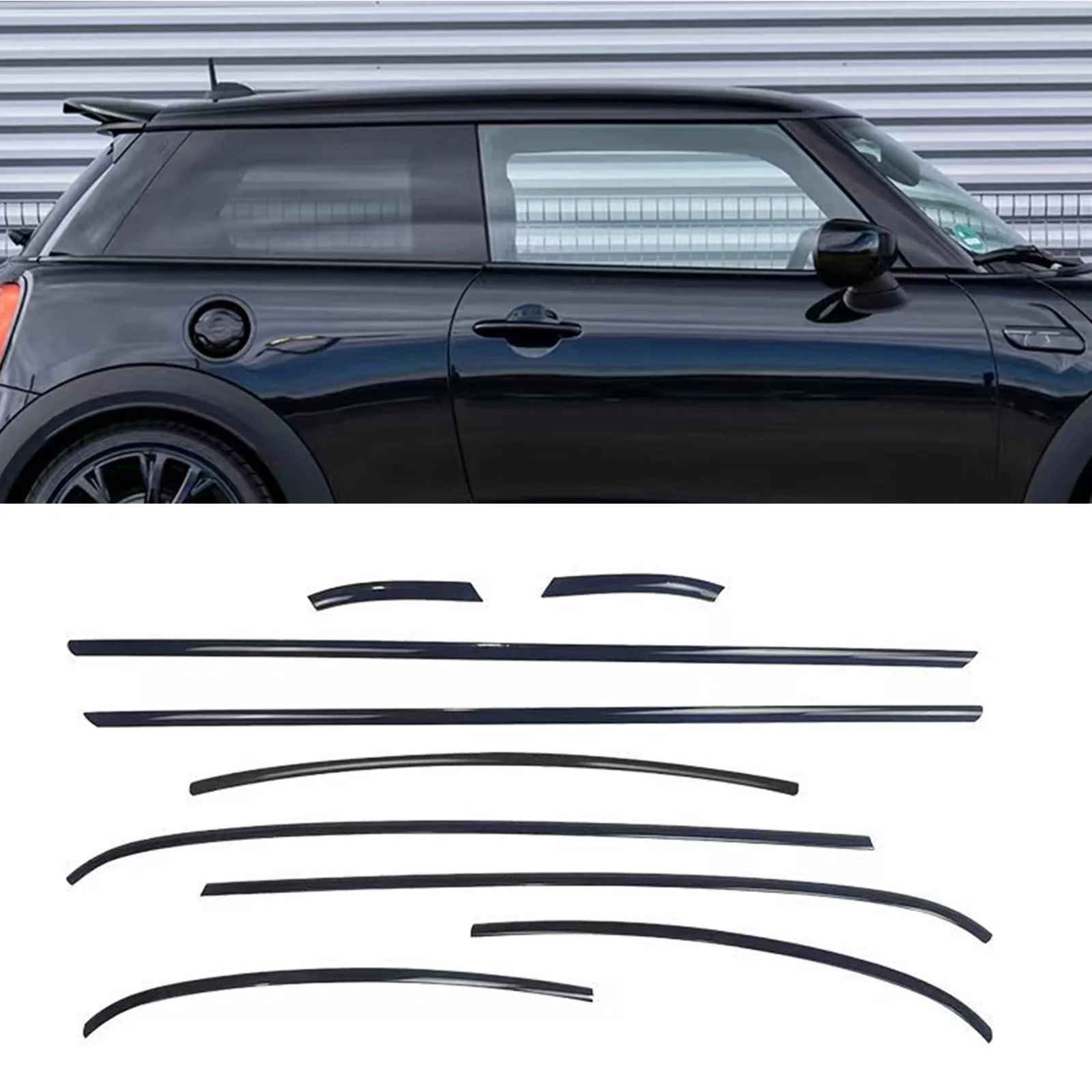 Exterior Window Molding Trim For Mini Cooper R56 2 Door 07-13 Black Door Frame Styling Weatherstrip Seal Decoration Strip Cover