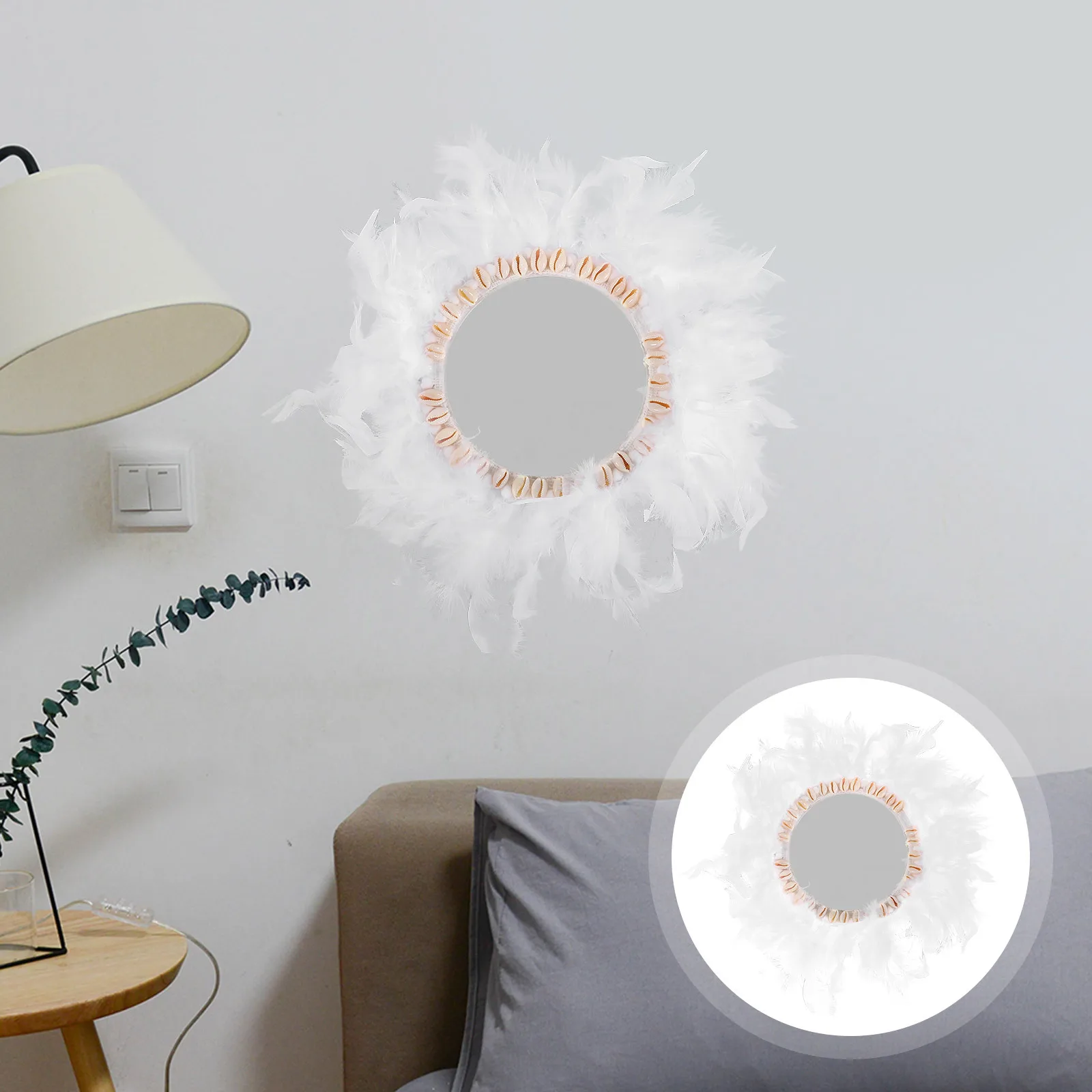 

1Pcs Delicate Mirror Wall Pendant Artistic Vertical Space Enhancer Home Decoration Mirror Wall Pendant