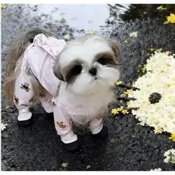 Pantalones antipolvo impermeables a rayas para perros pequeños