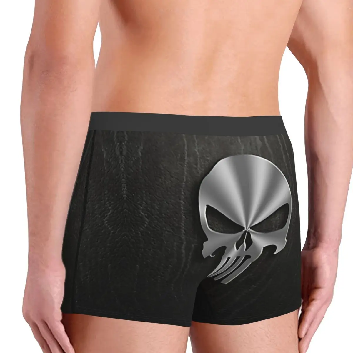 Maßgeschneiderte Mode Punisher Schädel Symbol Boxer Shorts Höschen Herren Unterhose Stretch Trendy Superheld Briefs Unterwäsche