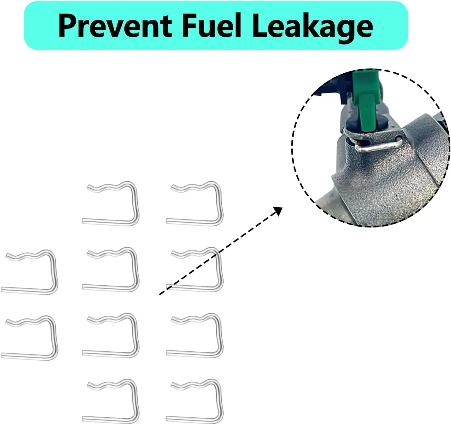 10Pcs CRDI Injector Leak Off Retaining Clips for Peugeot Citroen Fuel Pipe Kit 1982A4, 1579KK, 03L130447, 7701477442 4S7Q9F524AB