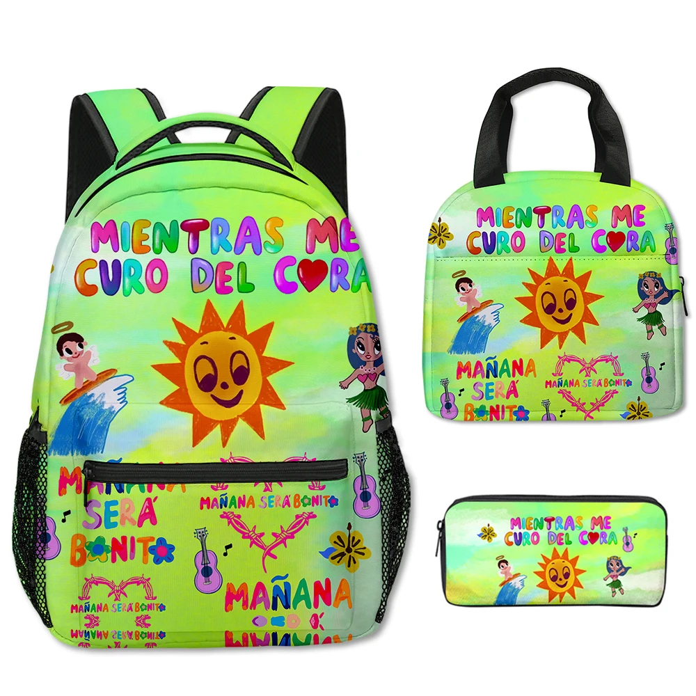 

Creative Popular Funny Manana Sera BonitoI 3D Print 3pcs/Set School Bags Travel Notebook Backpack portable Lunch bag Pencil Case