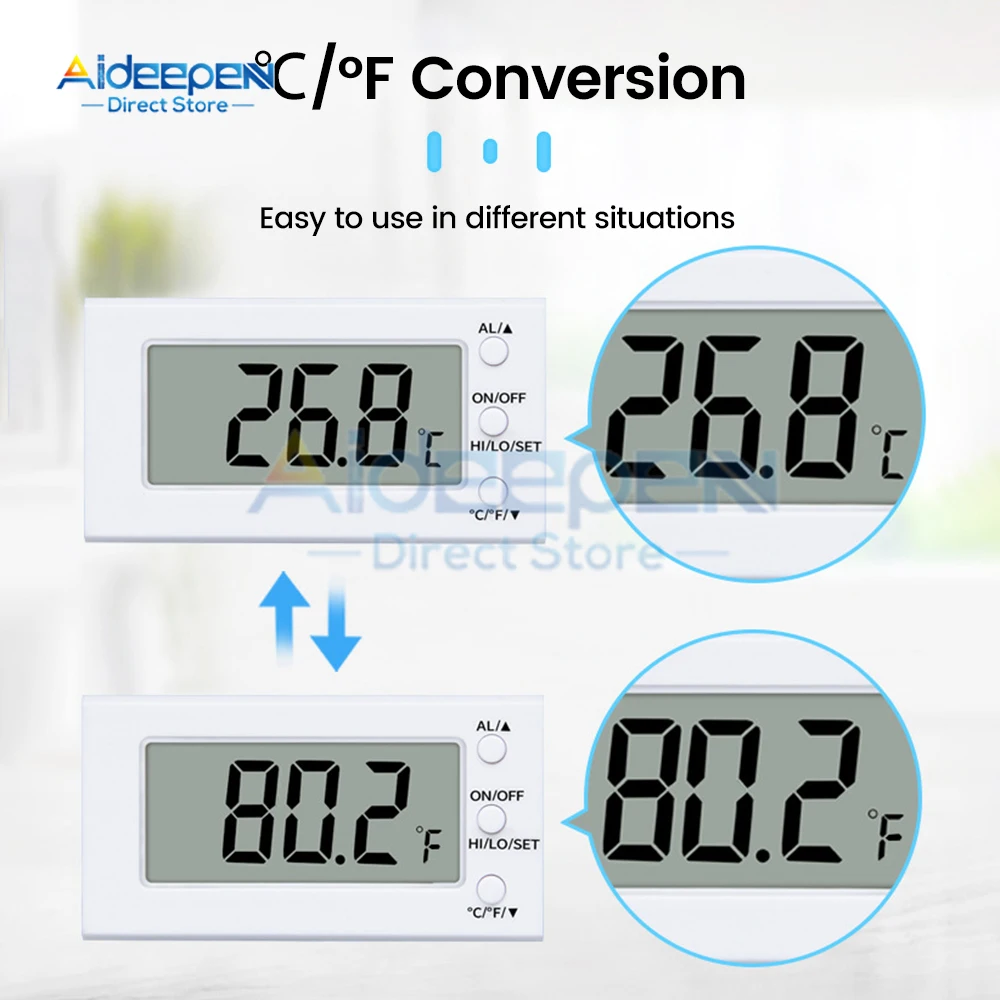 -50~300 ℃ Embedded Electronic Digital Thermometer Oven High-temperature Resistant Thermometer Temperature Sensor With Probe