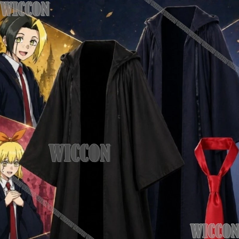 

Mashle: Magic And Muscles Mashle Cosplay Black Navy Blue Magic Robe Red Tie Pant JK DK Stage Halloween Comic Con Festival Outfit