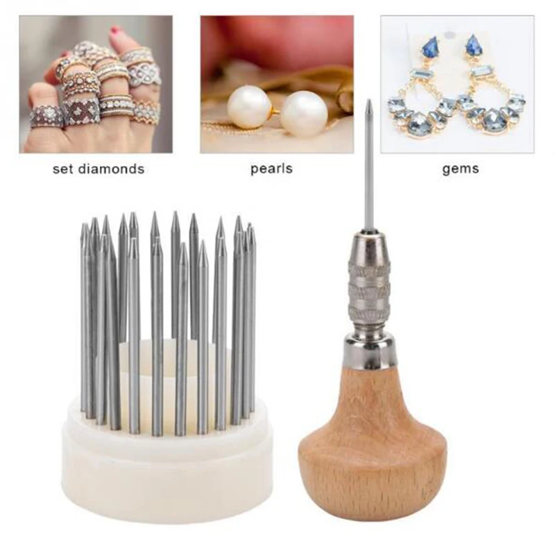 23pcs Beading Tools Set for Diamond Stone Setting & Micro-pave Graver Jewelry