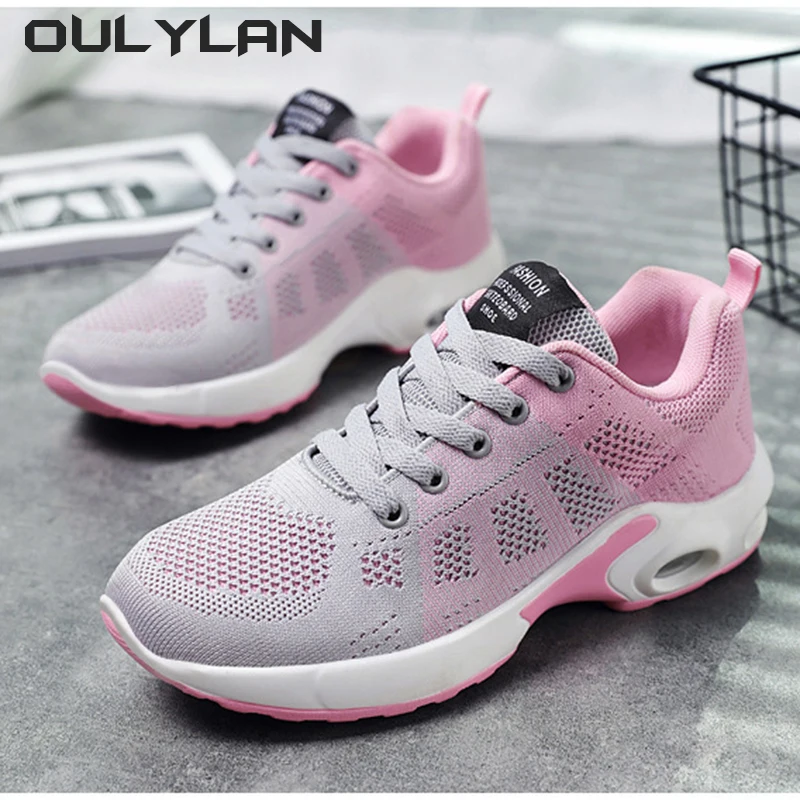 

Fashion Women's Shoes Casual Outdoor Breathable and Lightweight Sports Shoes Women Lace Up Air Cushion Shoes Large Size 36~44