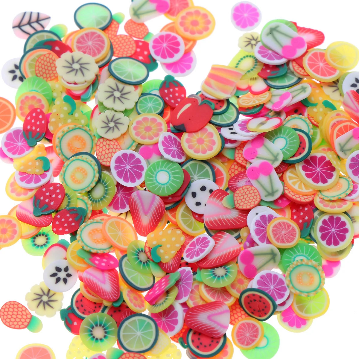 

Fruit Flower Leaves Nail Art Slices Bright Colors Nail Clay Decoration DIY Crafts Fingernail Toenail Clay Slices