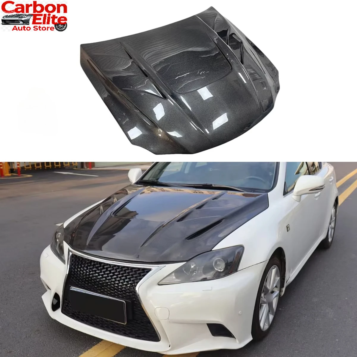 

Прямой крепежный карбоновый капот KXY для Lexus IS 2006-2012