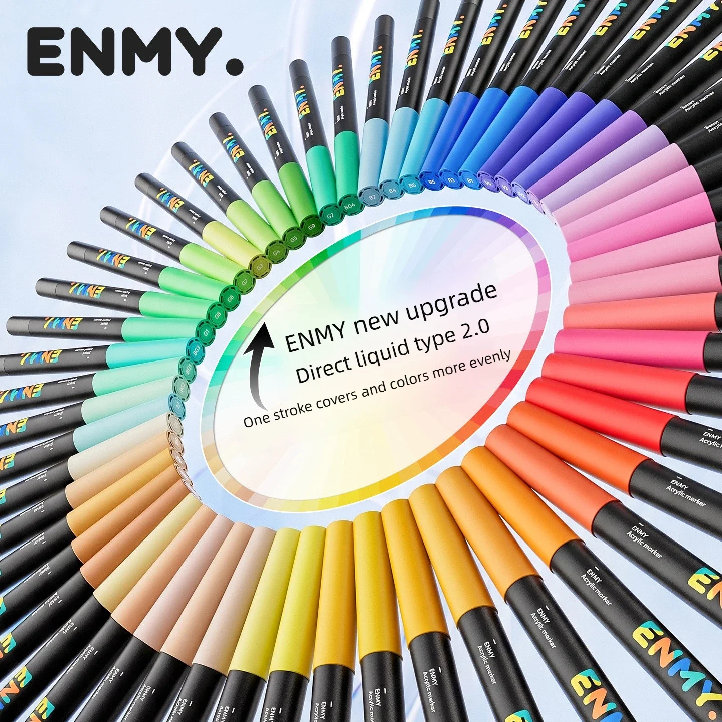 ENMY 24-80 Farben, schwarze Box, flüssige Acrylmarker, weicher Stift, bunter Malstift, DIY-Malmarker, Schulbedarf