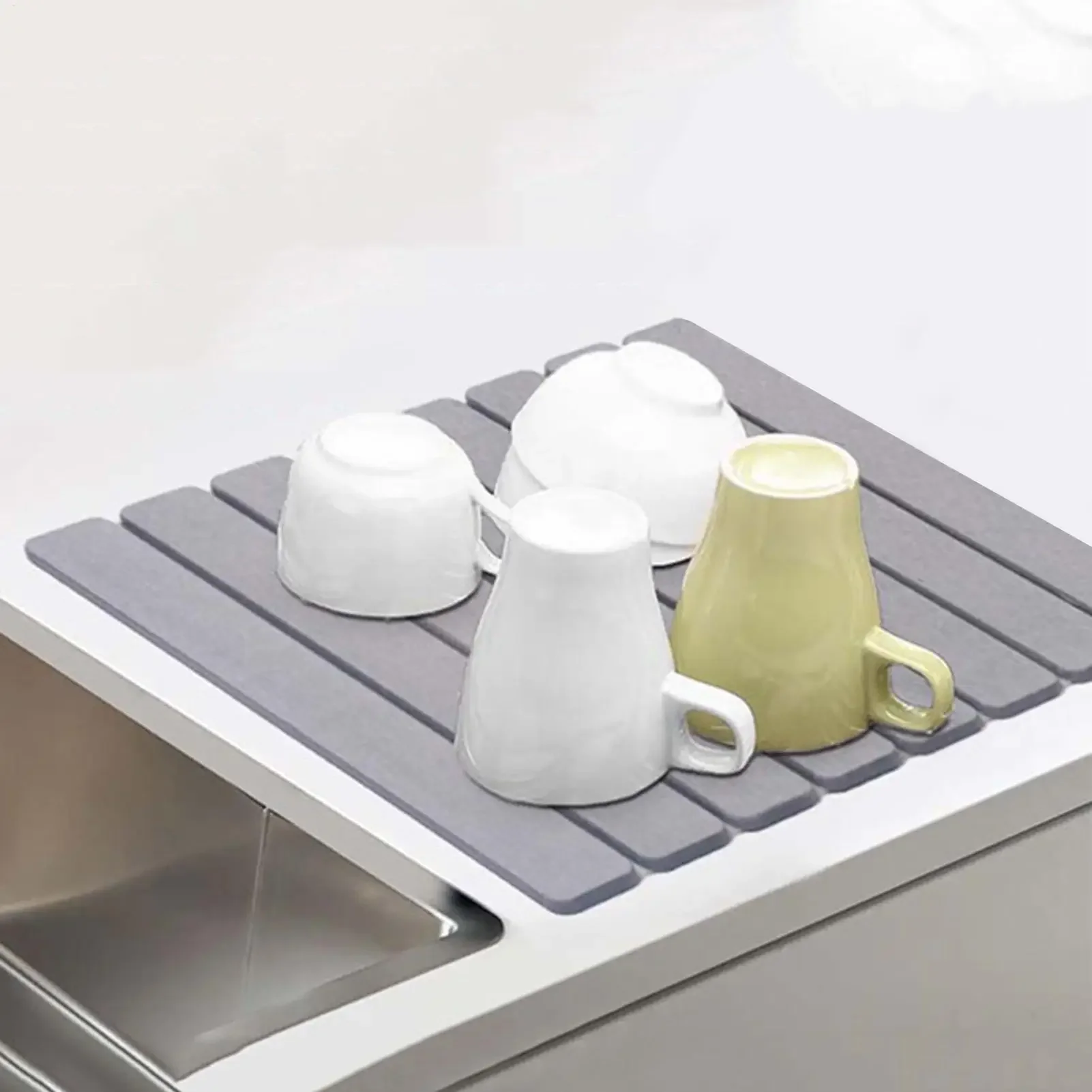 Stone Bath Mat Set Quick Dry Non-Slip Diatomite Foldable Absorbent Multifunctional Absorbent for Bathroom Families Shower