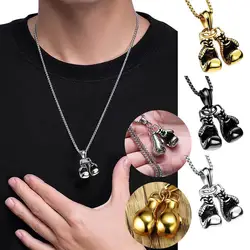 Collar Hombre New In Steampunk Hip Hop Stainless Steel Chain Gothic Vintage Boxing Glove Pendant Necklace Jewelry For Men Choker