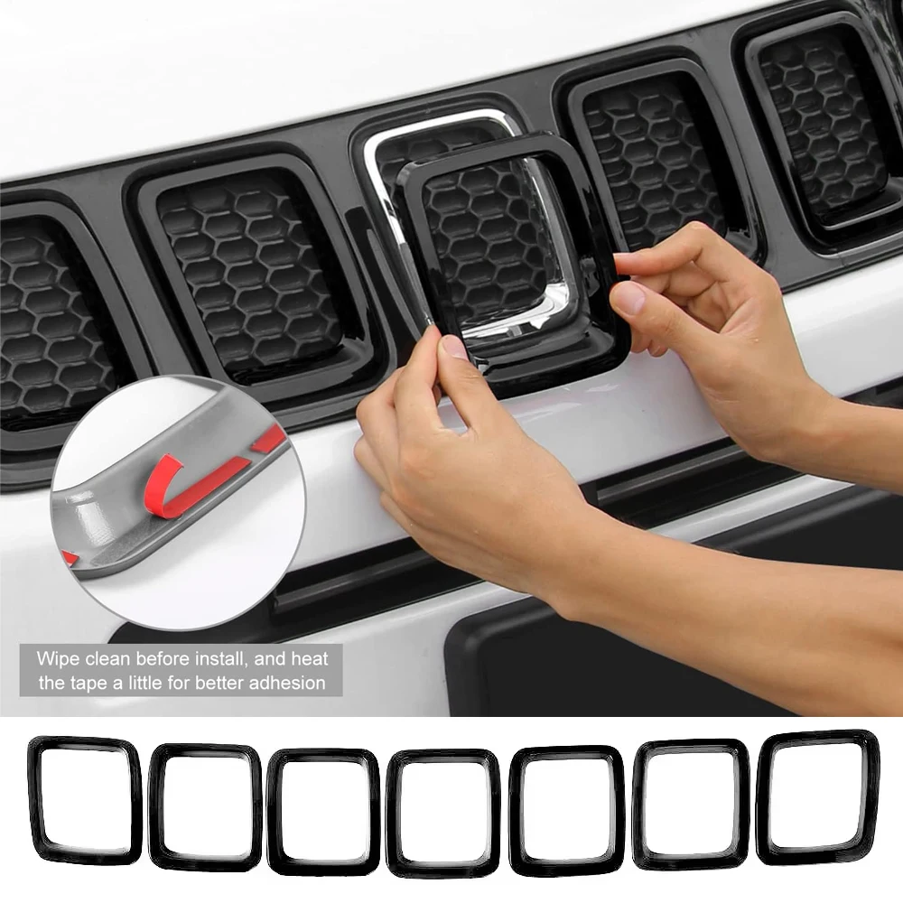 

Fit For 2017-2020 Jeep Compass Car Accessories Car Front Bumper Insert Mesh Grille Racing Front Radiator Inlet Grill Trim Cover