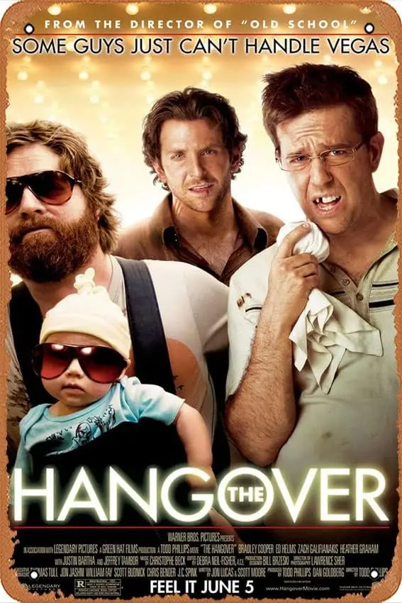 Vintage The Hangover movie poster Tin Sign,Movie Television Poster Gift Wall Decor Art for Gift Film TV Karaoke Man Cave Mu sign