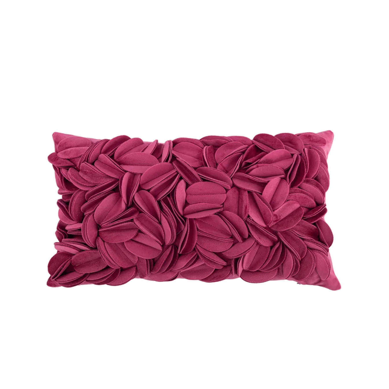 Luxury 3D Floral Petals Embroidery Cushion Cover Dutch Velvet 30X50/45X45cm Handmade Art Sofa Couch Waist Wedding Pillow Cover