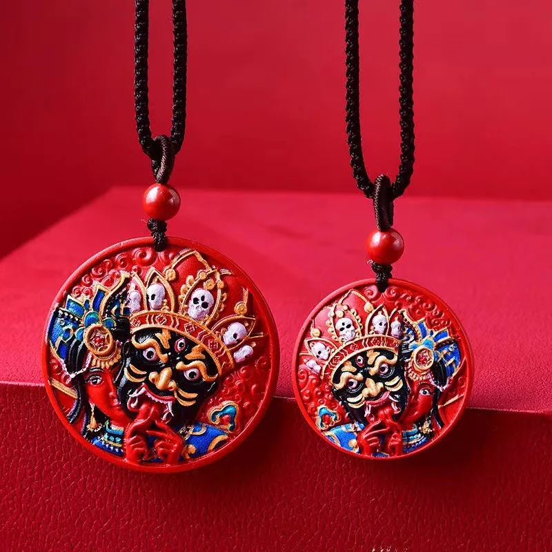 Painted Zachilam High Content Sand God of Wealth Year Male and Female Red Pendant Necklace Batch