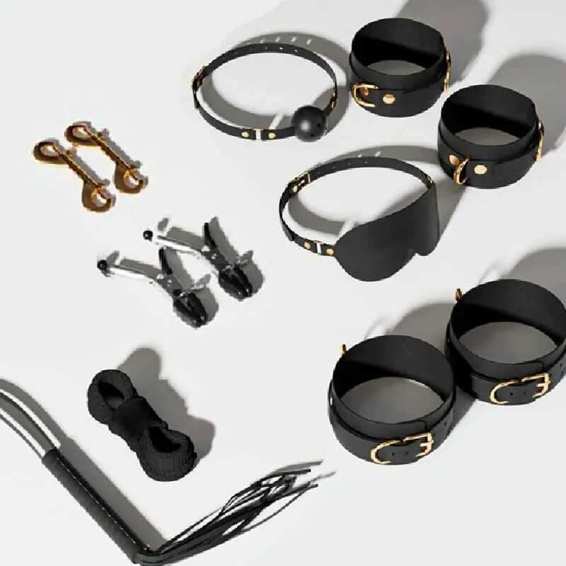JIUUY Adult SM Sex Products Kits Bondage Gear Collar Butt Oral Erotic Bundle Blindfold Whip Sex BDSM Sex Game for Couples view 2
