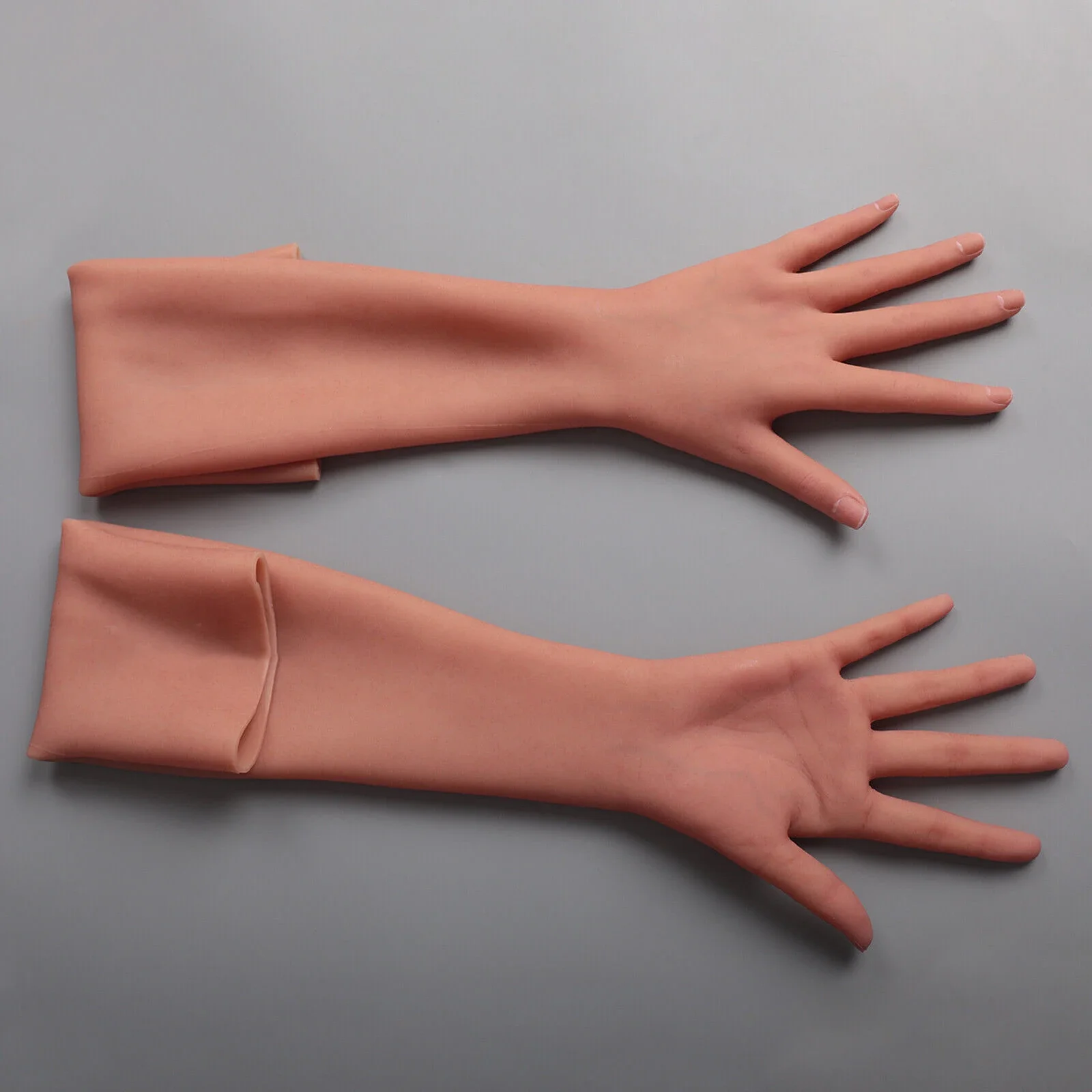 Crossdresser Silicone Female Hand Gloves Sleeves Highly Simulated Skin Artificial Prosthesis Arm Hands Cover Scars