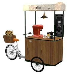 OEM Mobile Street Food Bike CE  Hot Dog Vending Cart 3 Wheel Coffee Tricycle For Sale