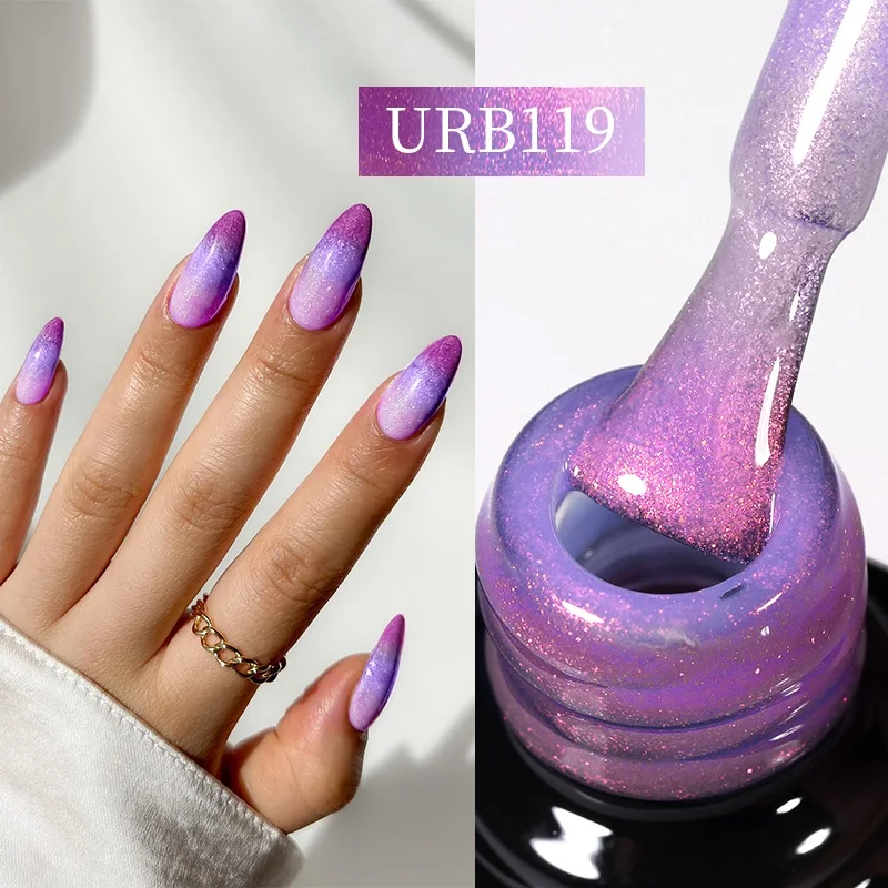 

UR SUGAR 7ml Thermal Rubber Base Gel Nail Polish Manicure 3 Layers Temperature Changing UV Gel Semi Permanent Soak Off Varnish