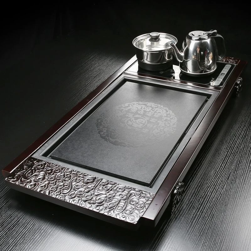 

New set Kung Fu tea set Solid wood tea tray Automatic set