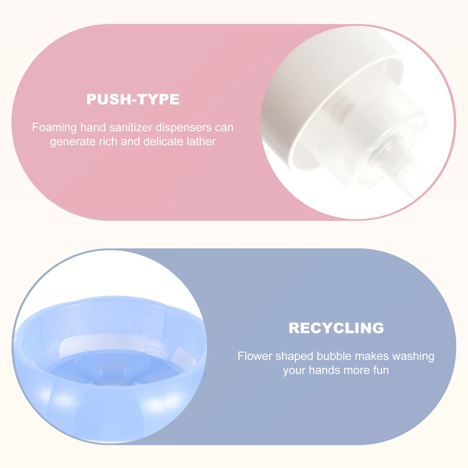 

2Pcs Foaming Bottle Simple Design Flower Bubble Maker Soap Dispenser Pet Material Travel Hand Wash Empty Bottle