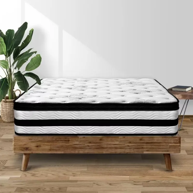 Soft Cloud Queen Size Mattress High-Density Foam Medium Hardness Pocket Spring Eco-Friendly 30cm Bedroom School Hospital