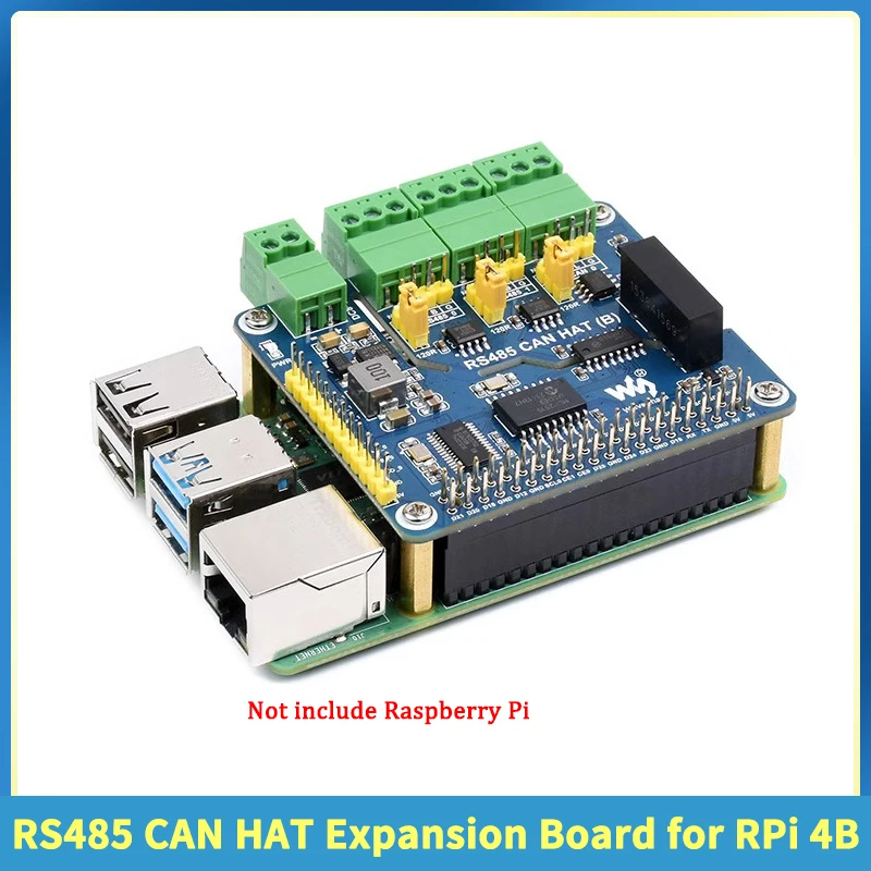 

For Raspberry Pi 4B Expansion HAT Isolated Dual RS485 Can Interface Expansion Board Module Power Isolation RPi 4B