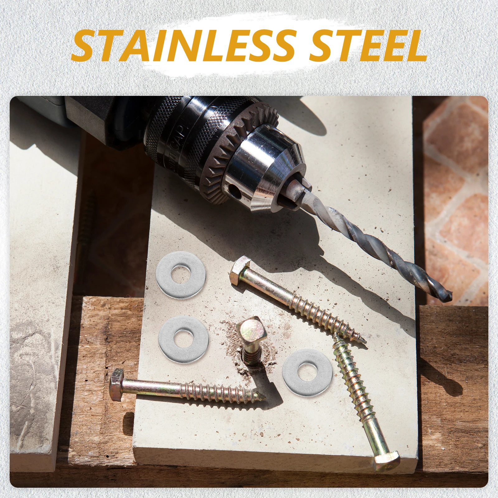 

50pcs Stainless Steel Flat Washers Precision Hardware Fasteners Metal Sealing Gaskets for Mechanical Automotive