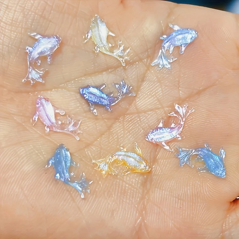 جديد لطيف صغير Kawaii اللون الأسماك الصغيرة تماثل صمغي الحرف شقة الظهر محدب جولة حلية صنع المجوهرات إكسسوارات الشعر (35 #1