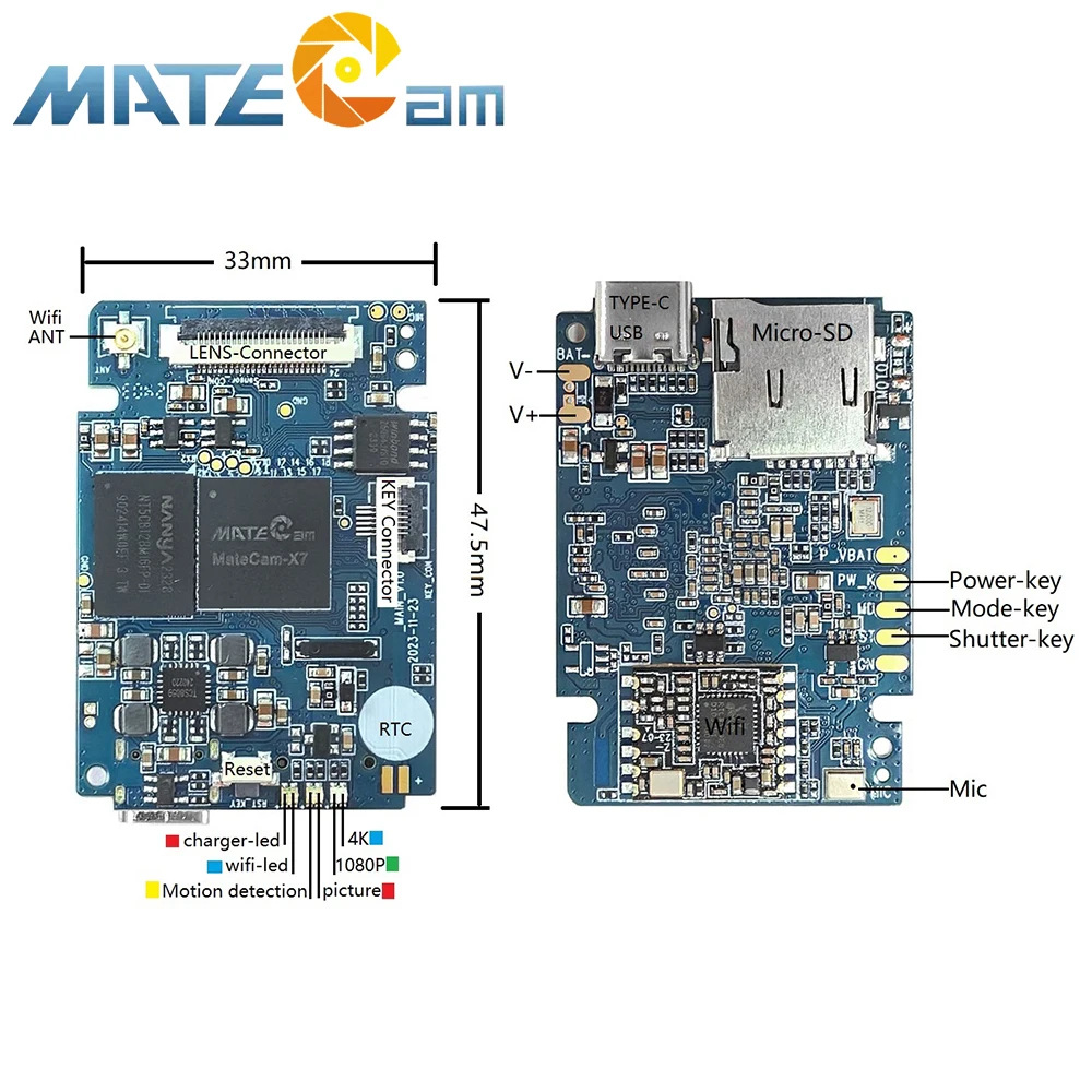 MateCam X7Pro 4K 30FPS 13MP pulsanti esterni modulo PCB Wifi AP modulo Micro telecamera di sicurezza Video sicuro