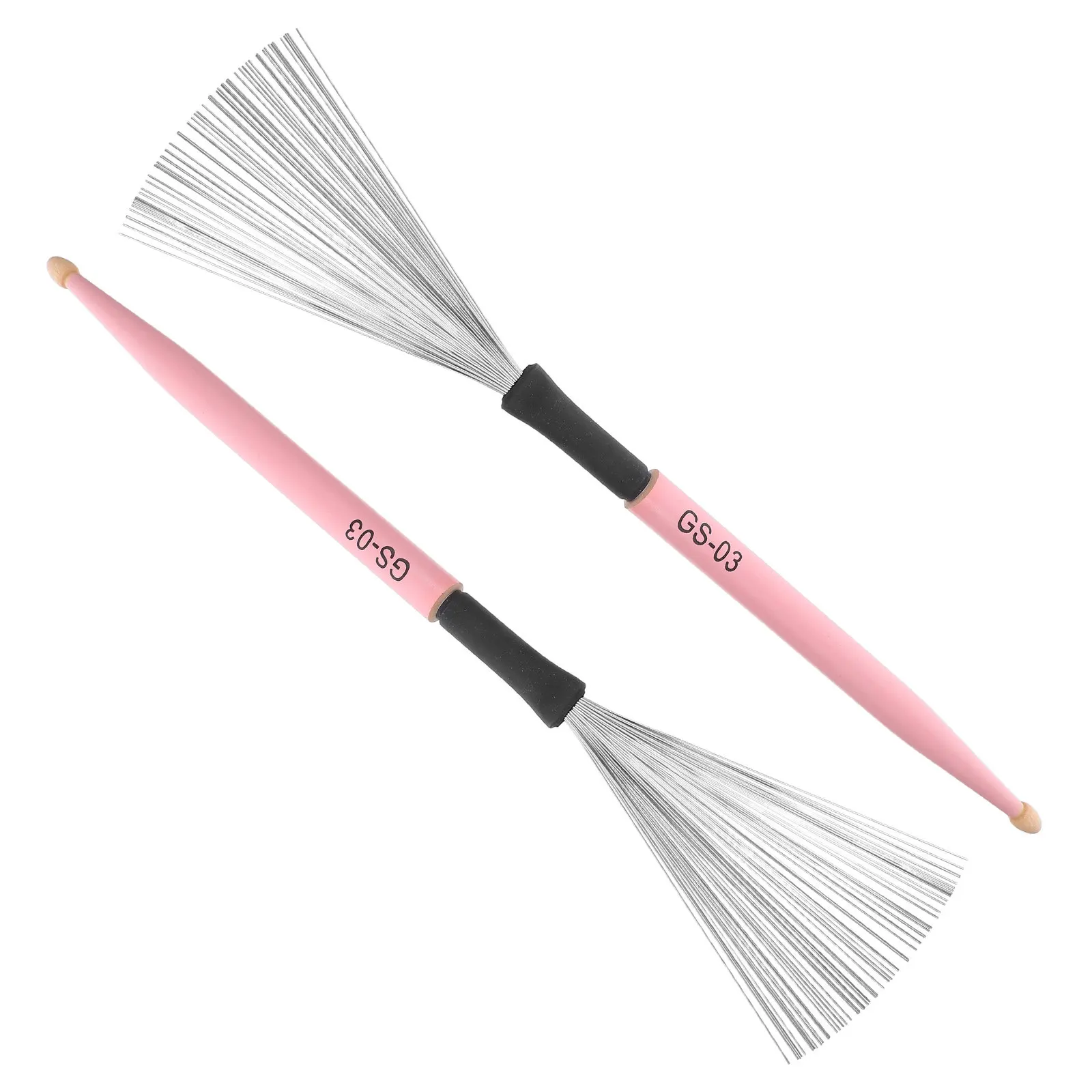1Pair Special Drum Brush Carbon Steel Wire Drum Brush for Percussion Instruments Jazz Drumming Wood Handle Easy Carry Store