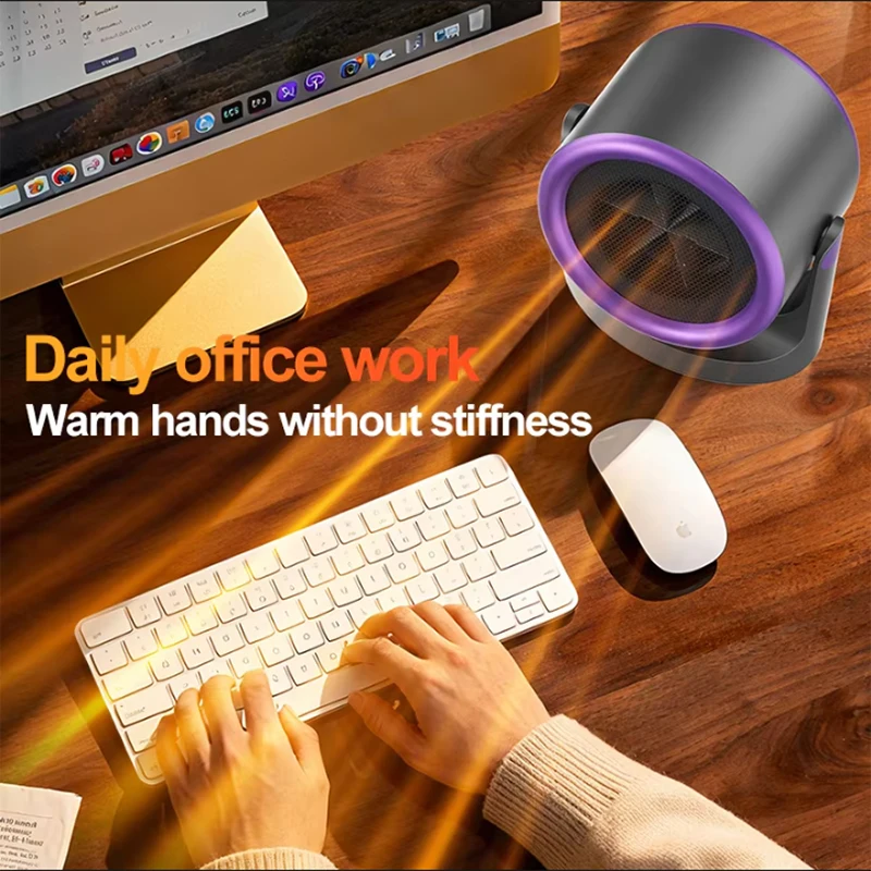 Energy Efficient Mini Desktop Heater Quiet Fast Heating Hot Air Blower For Dormitory Office Room Warmer