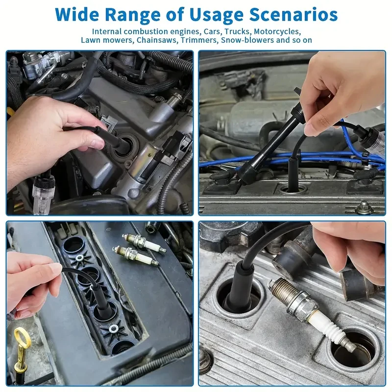 Probador de encendido de bujías automotrices, Detector de cabeza de Metal, herramientas de diagnóstico de bobina y encendido rápido de motor, se adapta a la mayoría de los vehículos, 1 ud.