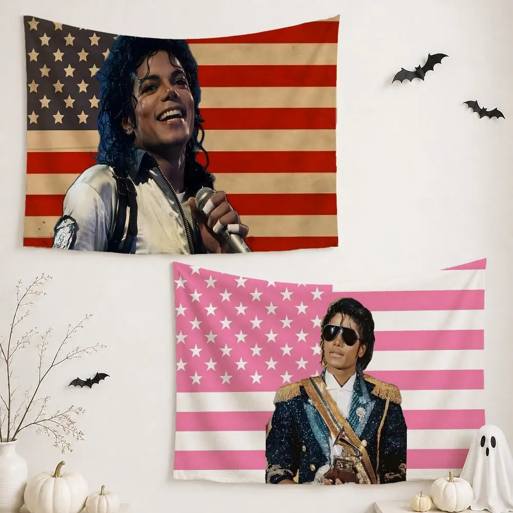 Singer M-Michael Jackson Tapestry Wall Hanging Tapestry Aesthetic Room Decor Banners for Bedroom Living Room Outdoor Party