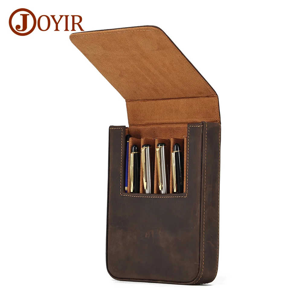 

JOYIR Genuine Leather Handmade Fountain Pen Case for Men Women Holder Pen Pouch Retro Pen Box Organizer Boys Girls School