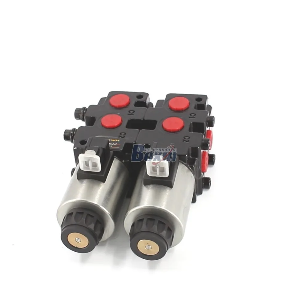 Flow Diverter Valve HSV09 2 Spool Solenoid, 90 L/min 315 Bar, G1/2 Inlet/Outlet for Hydraulic Systems