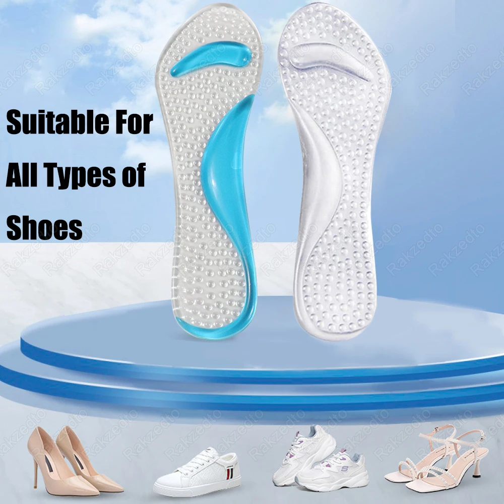 Silicone Insoles for High Heels Flat Foot Orthopedic Insoles for Shoes Woman Plantar Fasciitis Arch Support Massage Shoes Pads
